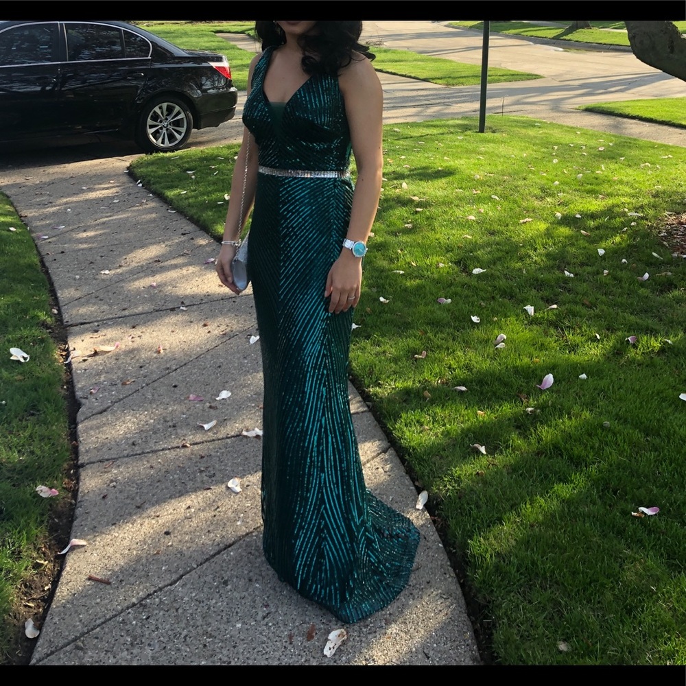 Stunning Emerald green evening gown